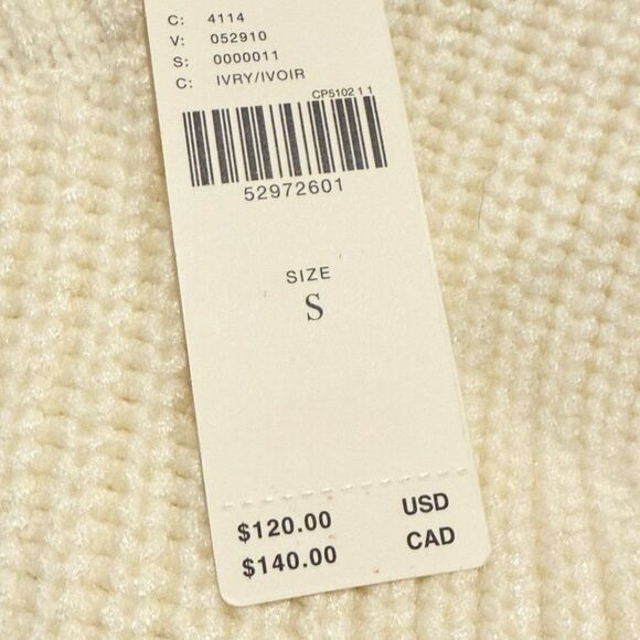 Anthropologie Cream Knit Turtleneck Pullover Side Button Sweater Vest - Picture 13 of 16